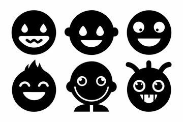 imogi icon set silhouette black vector bundle