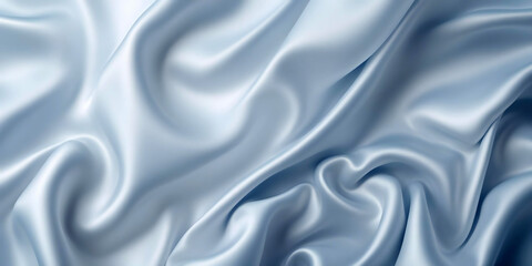 Obraz premium Elegant light blue gray satin curtain with refined flowing texture
