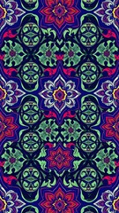 Vibrant Ornate Floral Pattern - Seamless Decorative Background Design