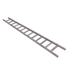 Old Wooden Ladder, 3d illustration isolated on white background