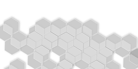 Obraz premium hexagon Futuristic 3D grey Light Geometric Structure Featuring Abstract Polygonal Honeycomb Pattern, Technology-Inspired Design, and a Luxurious, Modern Vector Background for Innovation