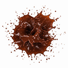 Splash of chocolate isolated on white background. 3d rendering.