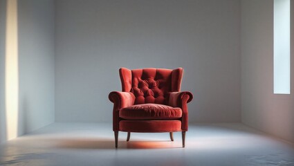 red armchair in a room