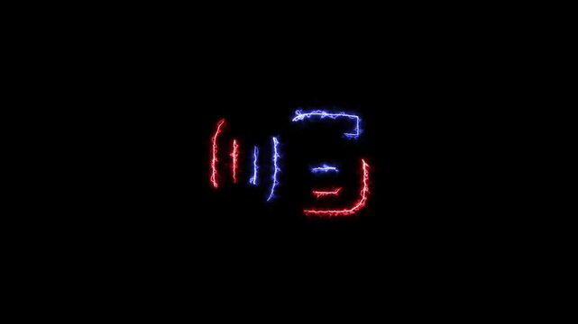 Countdown Number decreasing from 10 to 0. Number from 10 to 0 . Icon. Countdown number from 10 to 0. Glowing neon count down number animation 4k video.