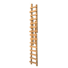 Makeshift Ladder, 3d illustration isolated on white background