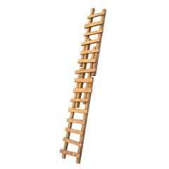 Makeshift Ladder, 3d illustration isolated on white background