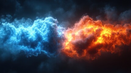 Fiery and icy clouds collide