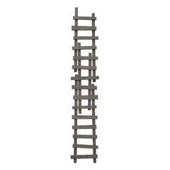Old Makeshift Ladder, 3d illustration isolated on white background