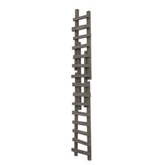 Old Makeshift Ladder, 3d illustration isolated on white background