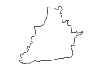 Dhar District of Madhya Pradesh state in gray color