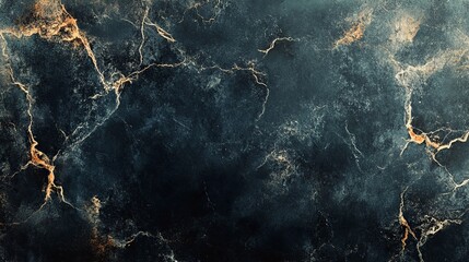 Elegant Dark Marble Background with Gold and Black Accents