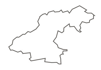 Fototapeta premium Ratlam District of Madhya Pradesh state in gray color