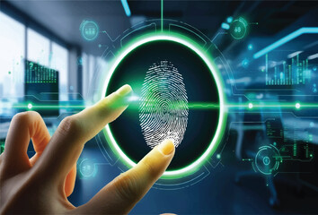 Adobe IllustratorLeonardo_Phoenix_09_Futuristic_interface_scanning_a_fingerprin