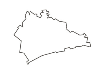 Rewa District of Madhya Pradesh state in gray color