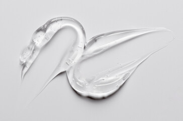 A swab sample of a moisturizing cosmetic gel body cream.