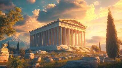 Obraz premium Parthenon at Golden Hour