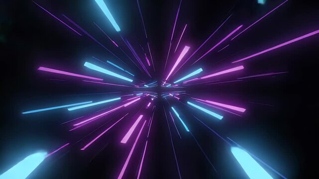 Neon speed tunnel, vibrant colors, futuristic