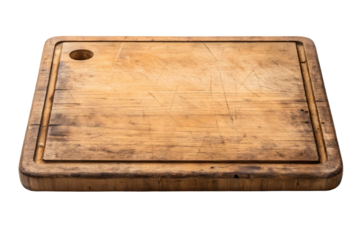 Vintage Style Wooden Cutting Board with Wear and Tear.