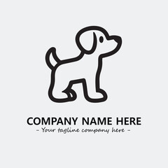 Dog illustration black and white for logo company vector image
