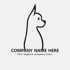 Dog illustration black and white for logo company vector image
