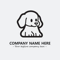 Dog illustration black and white for logo company vector image
