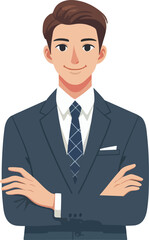 vector business people gesture folding hands