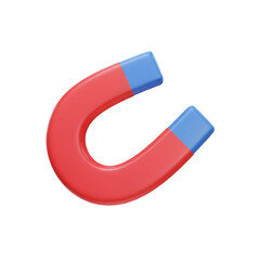 Red and Blue Magnet Illustration on White Background