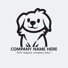 Dog illustration black and white for logo company vector image
