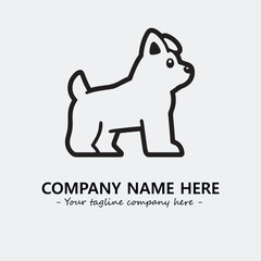 Dog illustration black and white for logo company vector image
