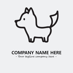 Dog illustration black and white for logo company vector image
