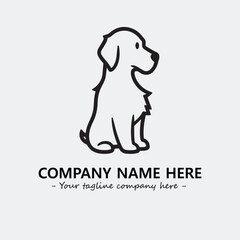 Dog illustration black and white for logo company vector image
