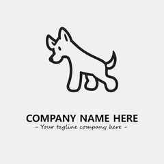 Dog illustration black and white for logo company vector image
