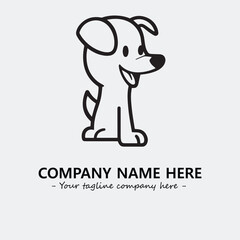Dog illustration black and white for logo company vector image
