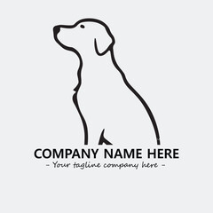 Dog illustration black and white for logo company vector image
