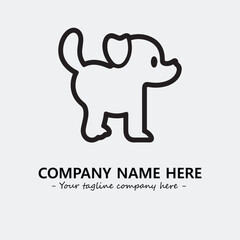 Dog illustration black and white for logo company vector image
