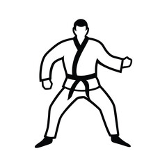 karate uniform drawing vector illustration
