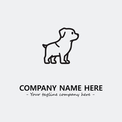 Dog illustration black and white for logo company vector image
