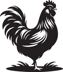 hen silhouette design on a white background