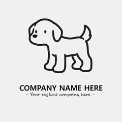 Dog illustration black and white for logo company vector image

