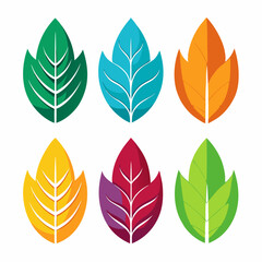 Obraz premium Colorful Leaves set bundle vector design