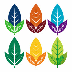 Obraz premium Colorful Leaves set bundle vector design