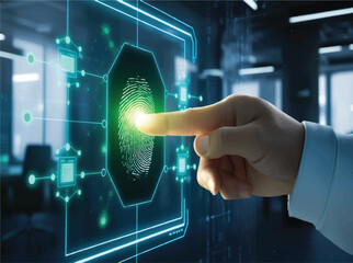 Adobe IllustratorLeonardo_Phoenix_09_Futuristic_interface_scanning_a_fingerprin