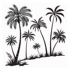 palm tree silhouette bundle set bundle vector design