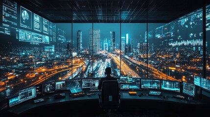 A public transportation control room with smart data monitoring urban traffic --ar 16:9 --stylize 250 --v 6.1 Job ID: 4bd939ef-1b35-44ef-a214-0b4b7702cace