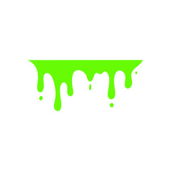 Green slime drop. Liquid paint sauce drip. Vector illustration