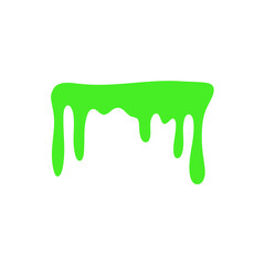 Green slime drop. Liquid paint sauce drip. Vector illustration