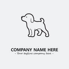 Dog illustration black and white for logo company vector image
