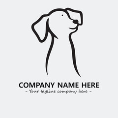 Dog illustration black and white for logo company vector image

