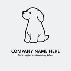 Dog illustration black and white for logo company vector image
