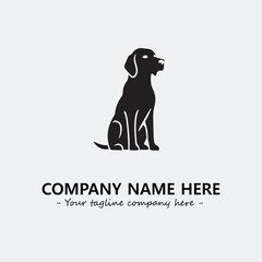 Dog illustration black and white for logo company vector image
